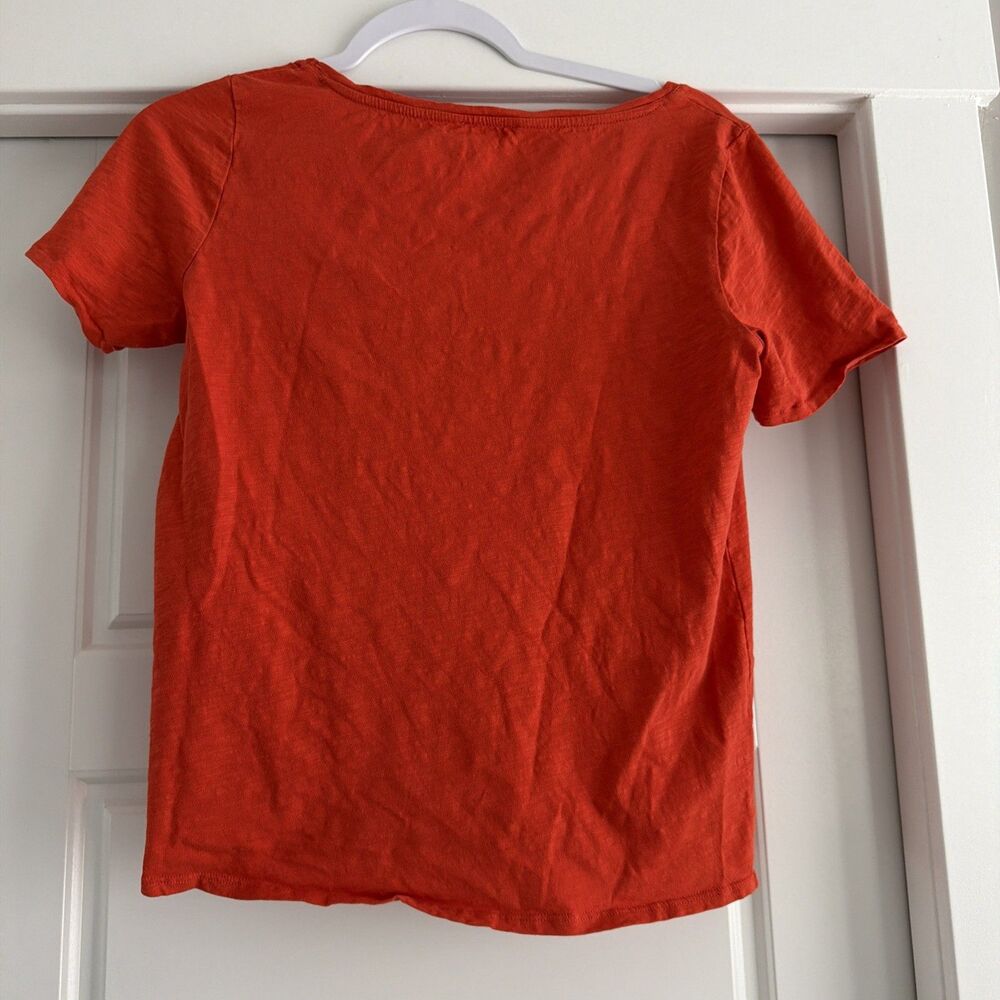 Sézane Orange Organic Cotton Parisian T-Shirt Women's Size medium - Picture 5 of 5